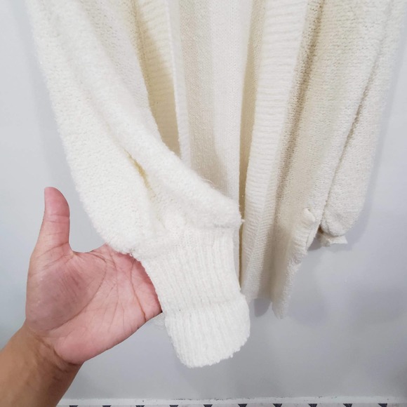 Vintage Monto Par LeChois Ivory Over-Sized Thick Knit Cardigan Sweater Size M - Picture 5 of 10